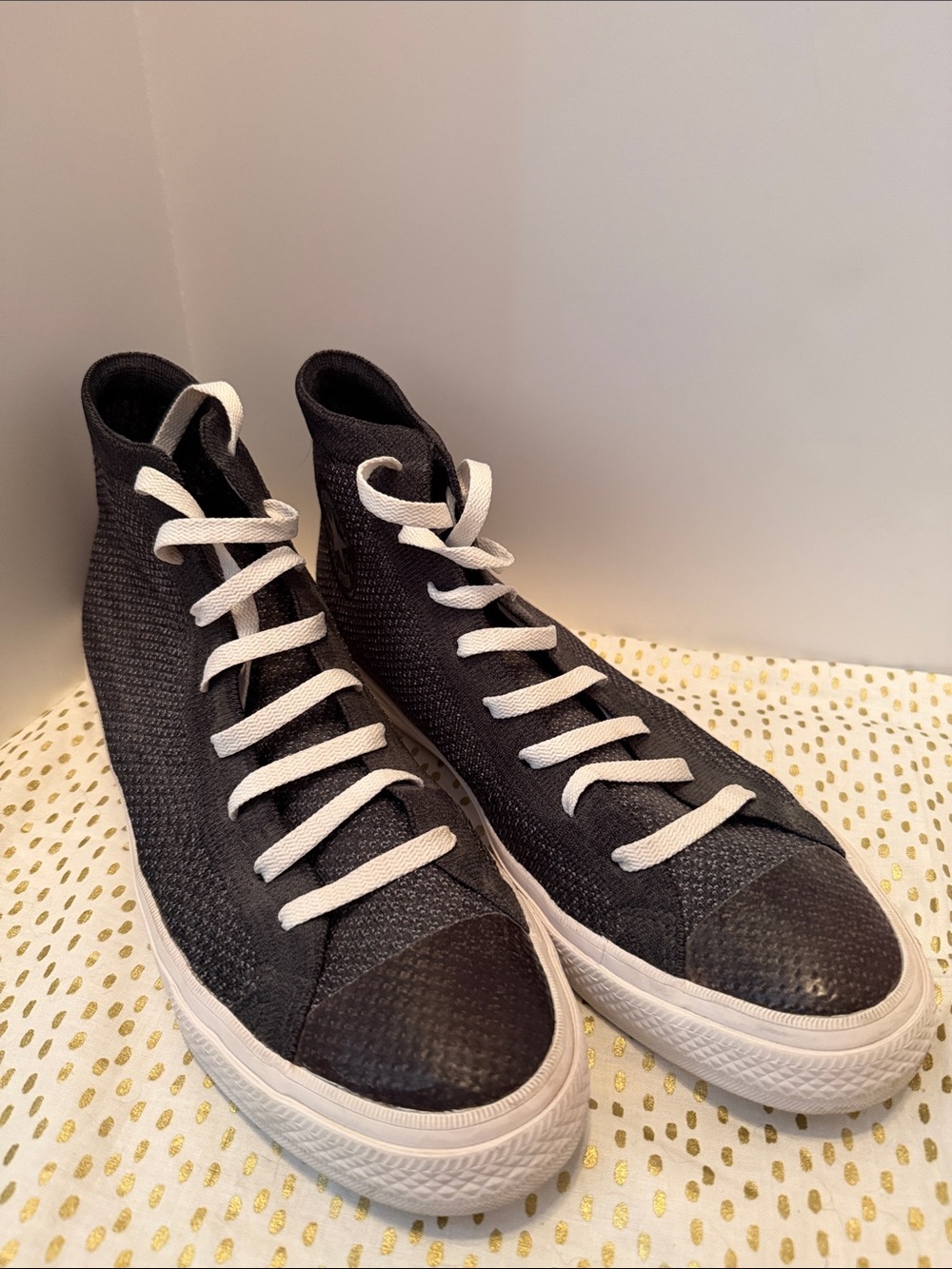 Converse Men’s High-Top Sneakers in Black and White. Converse with lunar nylon.